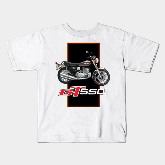 Suzuki GT550 Kids T-Shirt by Limey_57